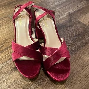 Lulu’s Velvet Burgundy Heels
